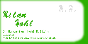 milan hohl business card